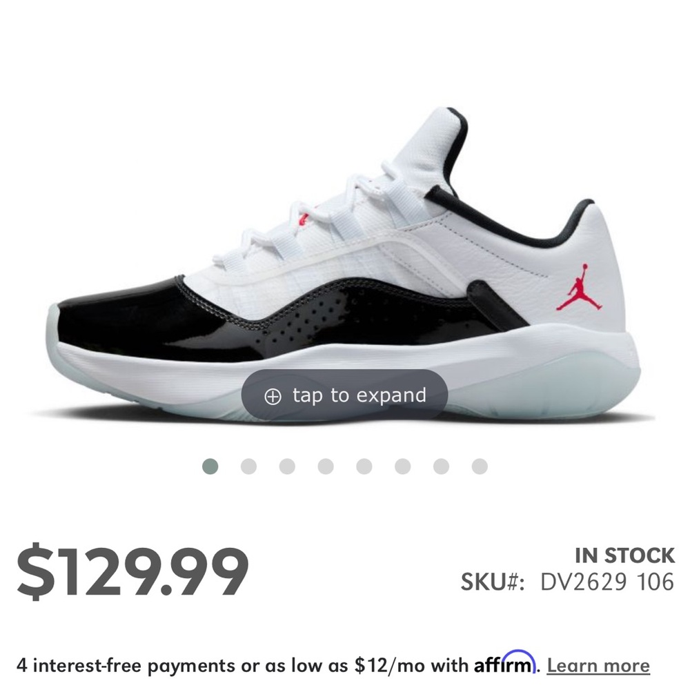 Woman’s AIR JORDAN 11 LOW great condition, like new with box
